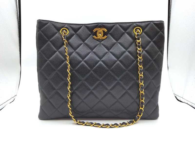 シャネル買取 チェーンショルダートートバッグ キャビア ブラック